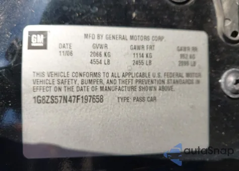 2007 Saturn Aura Xe from USA, damaged, VIN 1G8ZS57N47F197658